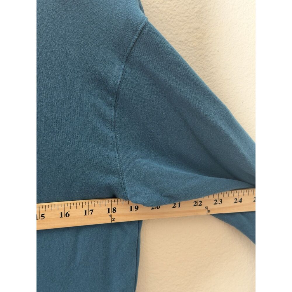 Athleta Sweatshirt Womens M Sunrise V Neck Pullover Teal Modal Blend Long Sleeve - Picture 5 of 6